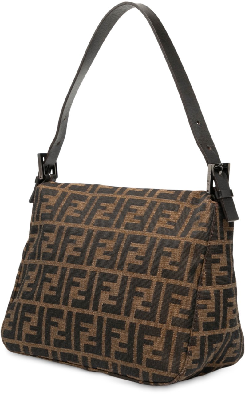 Fendi Zucca Canvas Double Flap Mamma Bruin