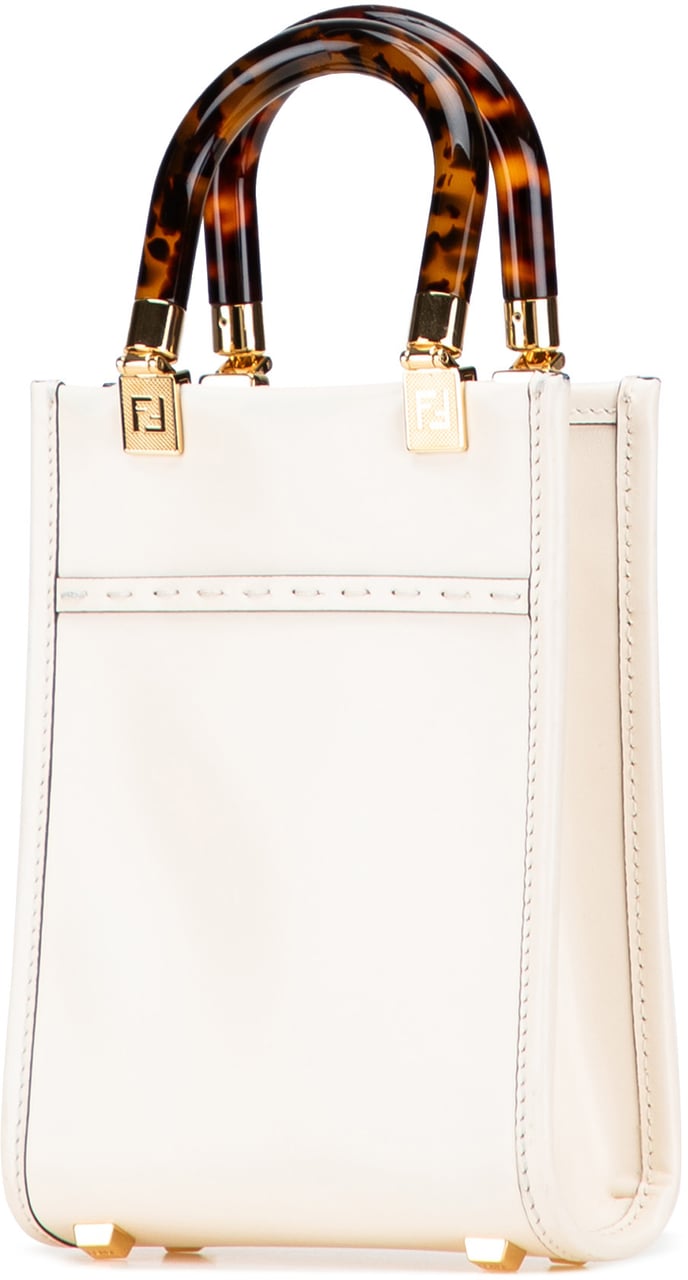 Fendi Mini Leather Sunshine Shopper Tote Wit