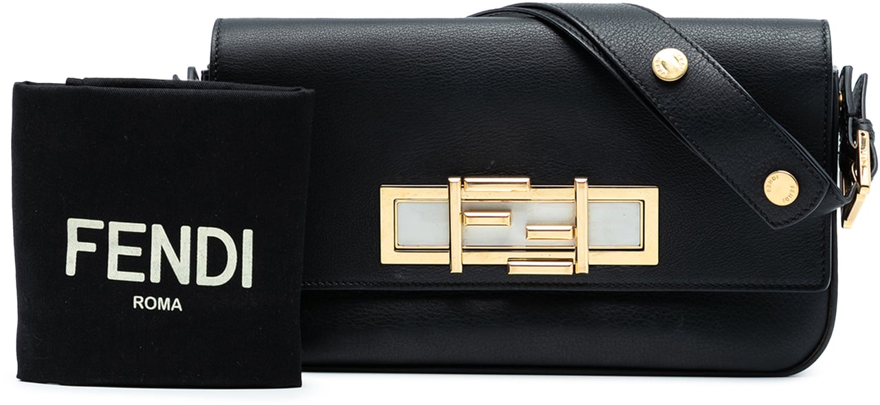 Fendi Leather 3Baguette Shoulder Bag Zwart