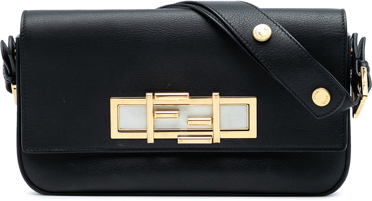 Fendi Leather 3Baguette Shoulder Bag Zwart