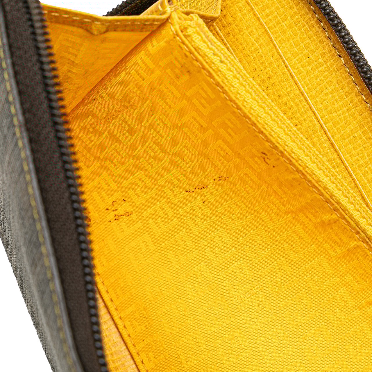 Fendi Zucca Coated Canvas Zip Around Long Wallet Bruin