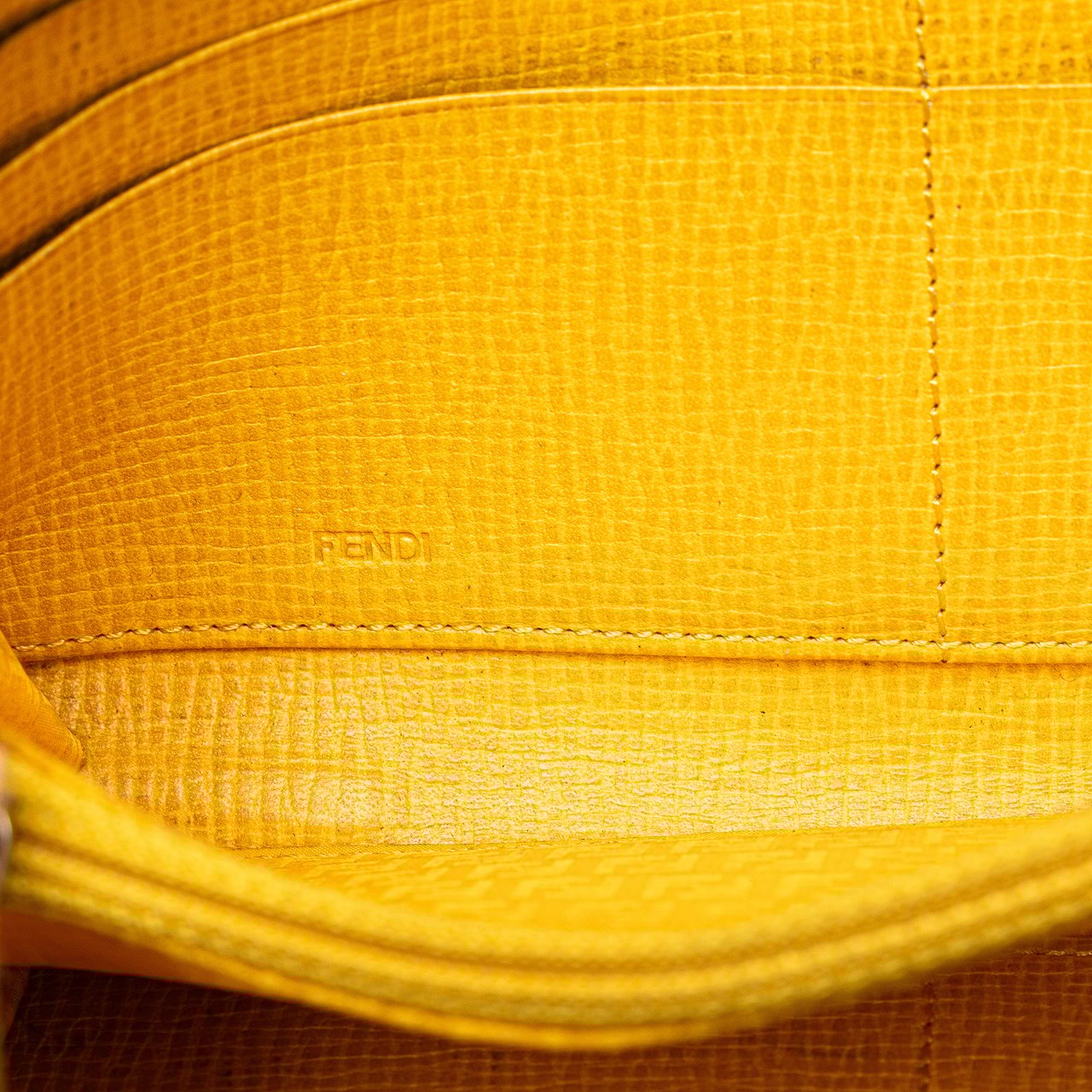 Fendi Zucca Coated Canvas Zip Around Long Wallet Bruin