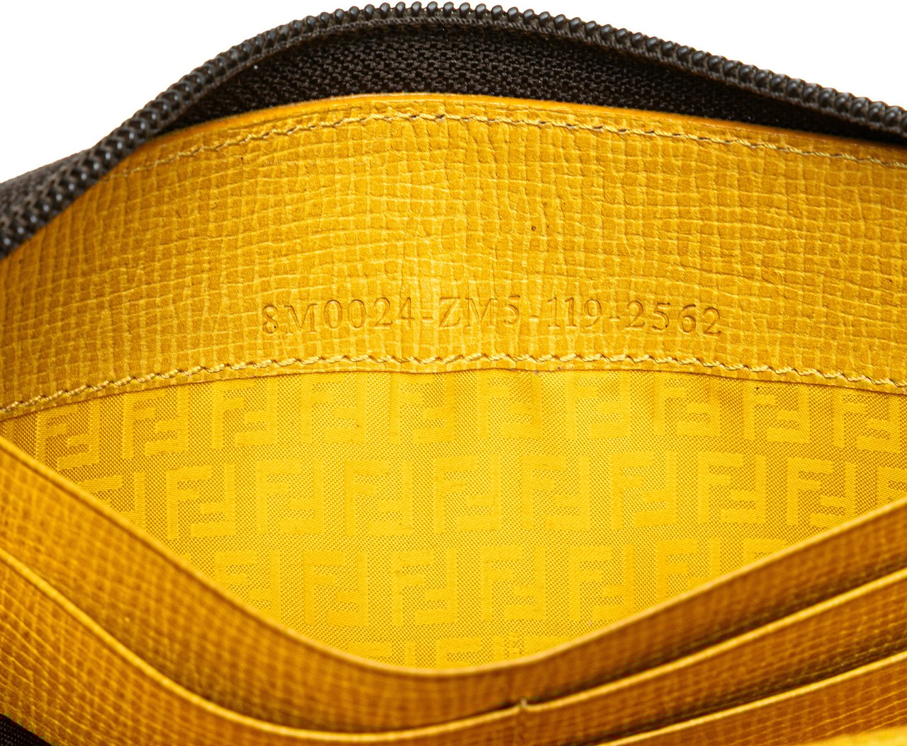 Fendi Zucca Coated Canvas Zip Around Long Wallet Bruin