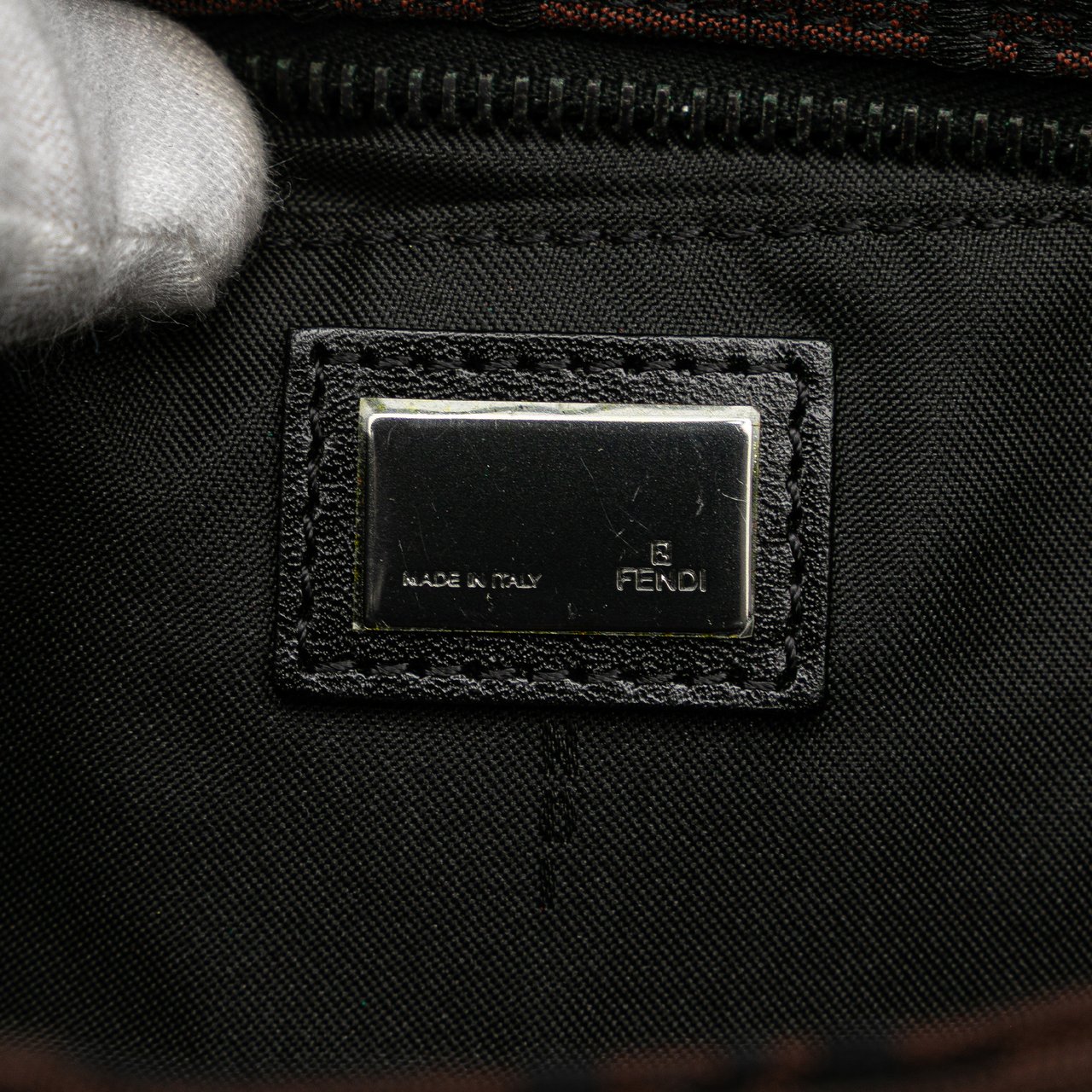 Fendi Mini Zucchino Canvas Handbag Bruin