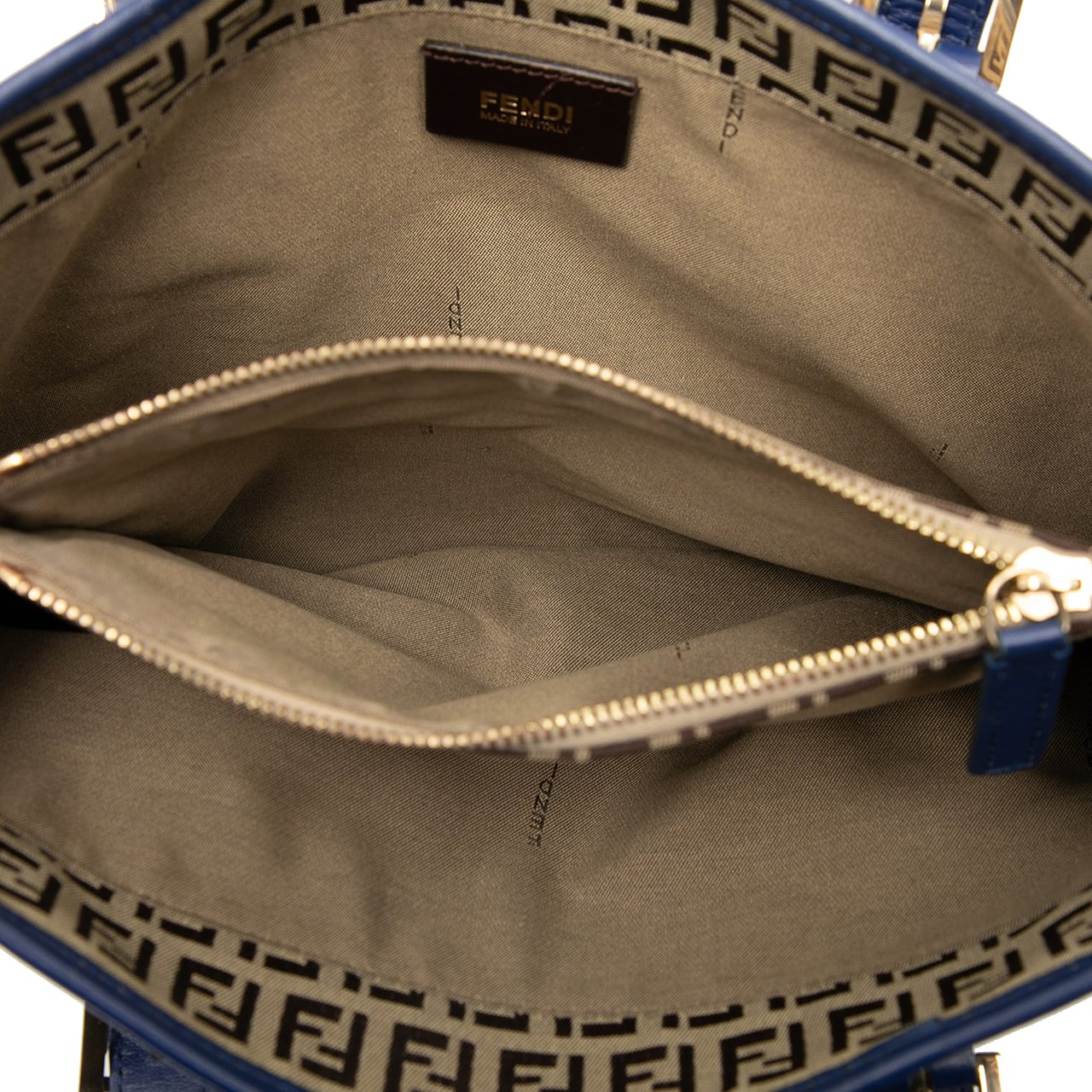 Fendi Zucchino Canvas Handbag Bruin