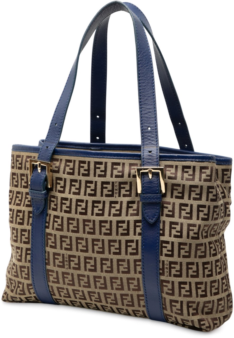 Fendi Zucchino Canvas Handbag Bruin