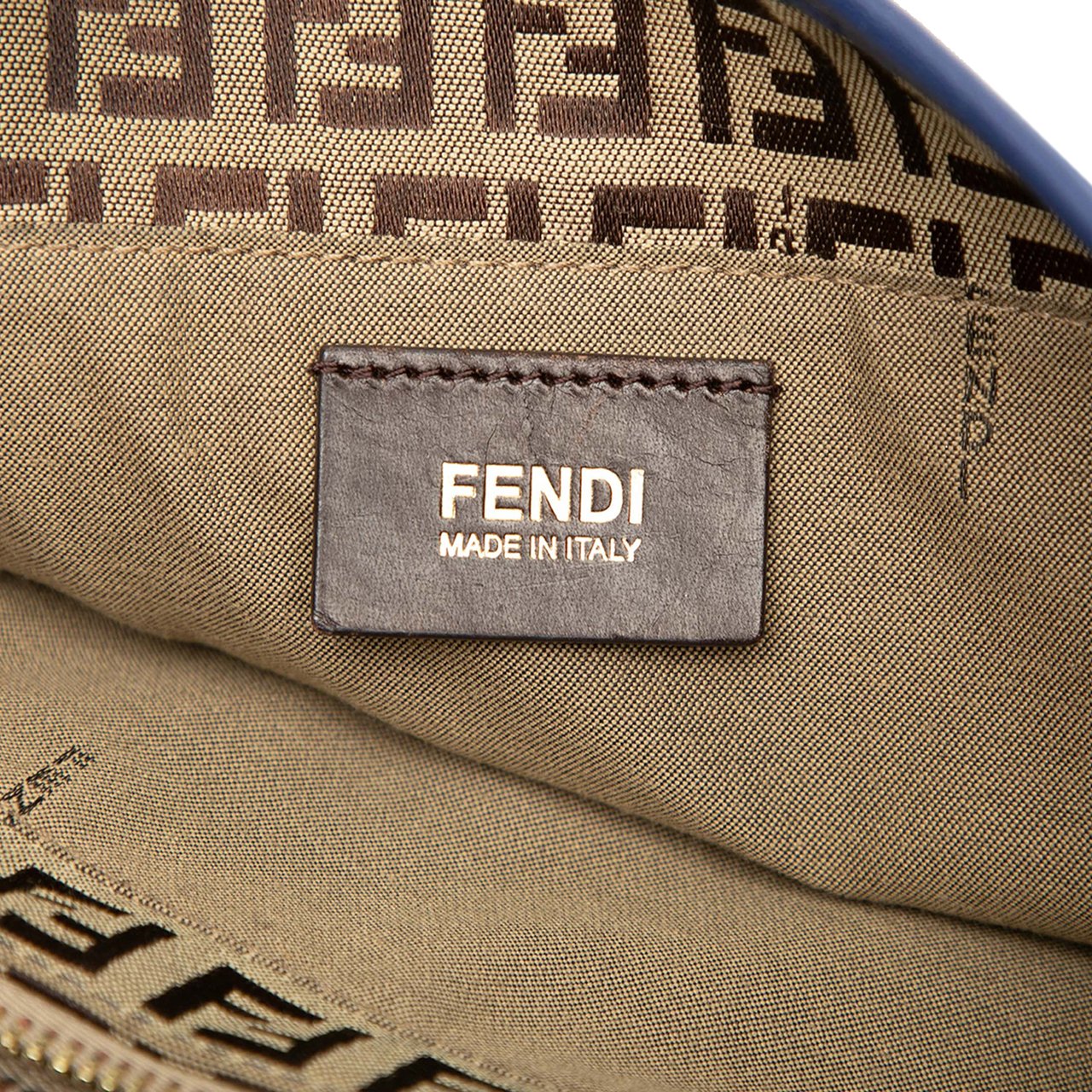 Fendi Zucchino Canvas Handbag Bruin