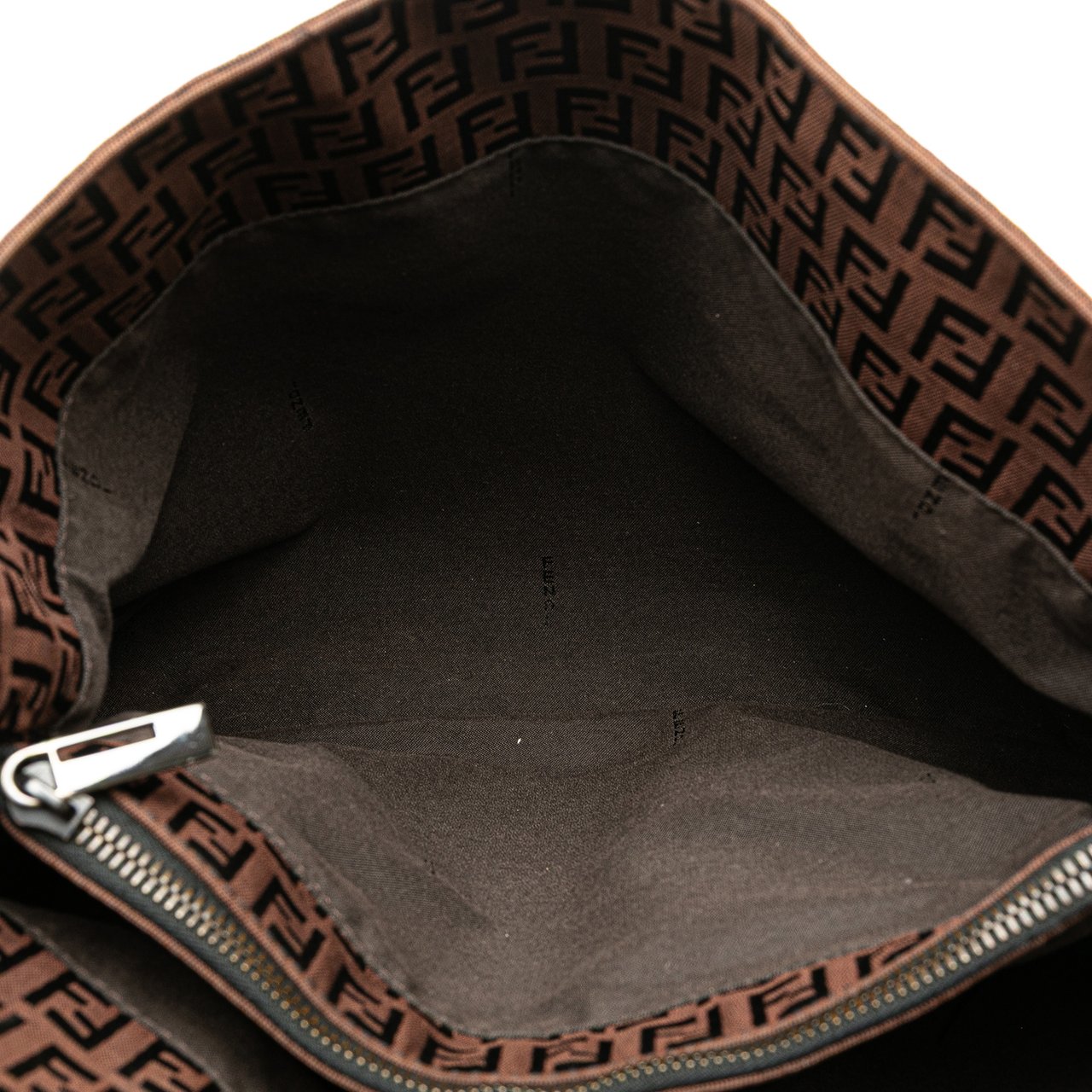 Fendi Zucchino Canvas Tote Bruin