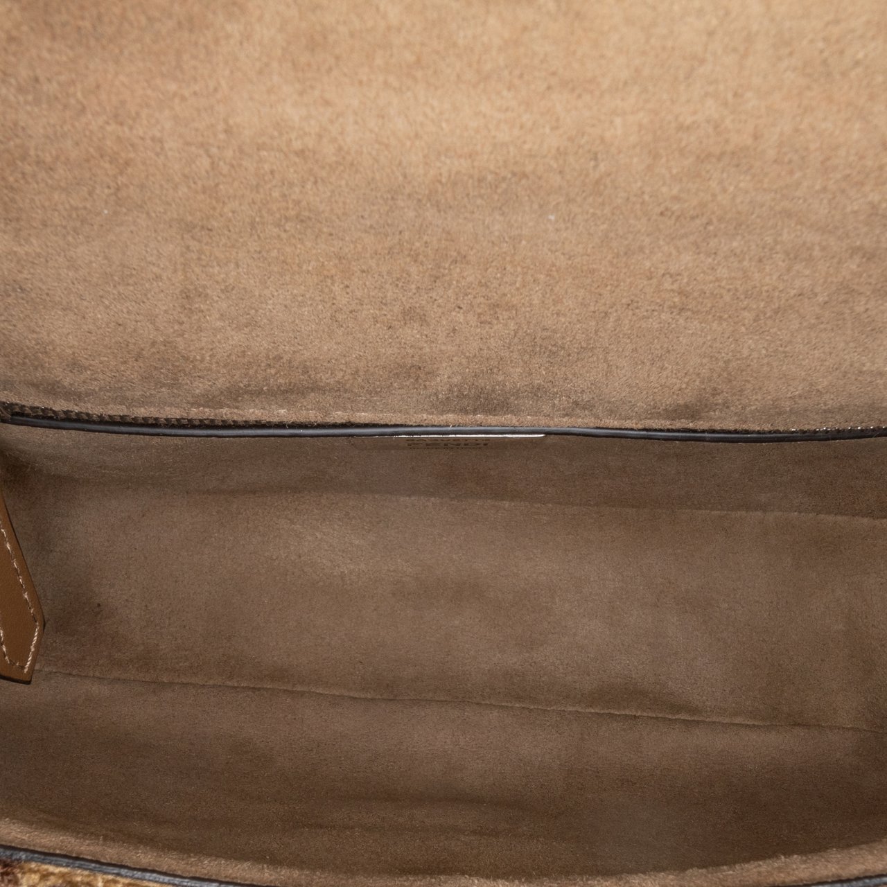 Fendi Zucca Wool Chain Midi Baguette Bruin