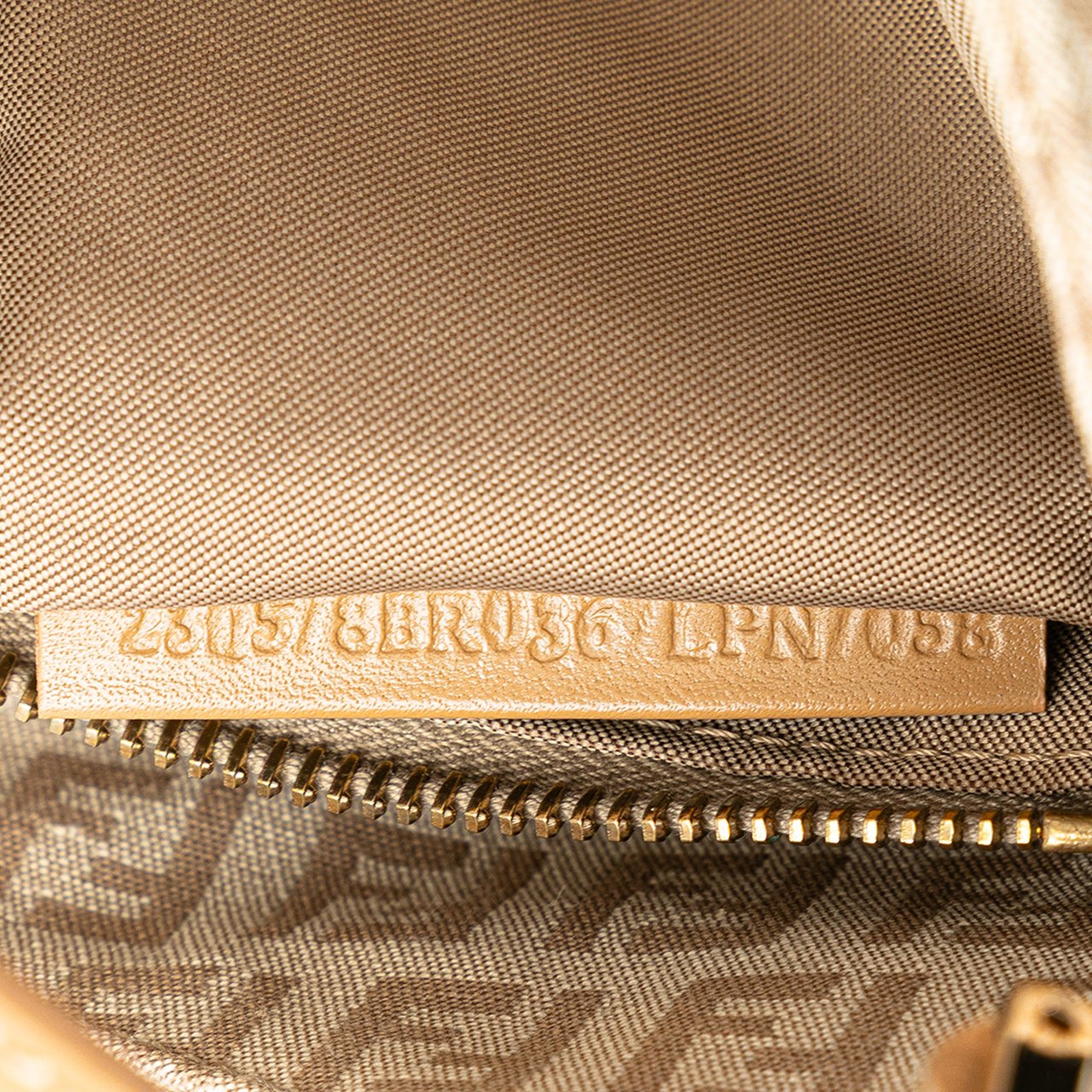 Fendi Zucchino Canvas Shoulder Bag Bruin