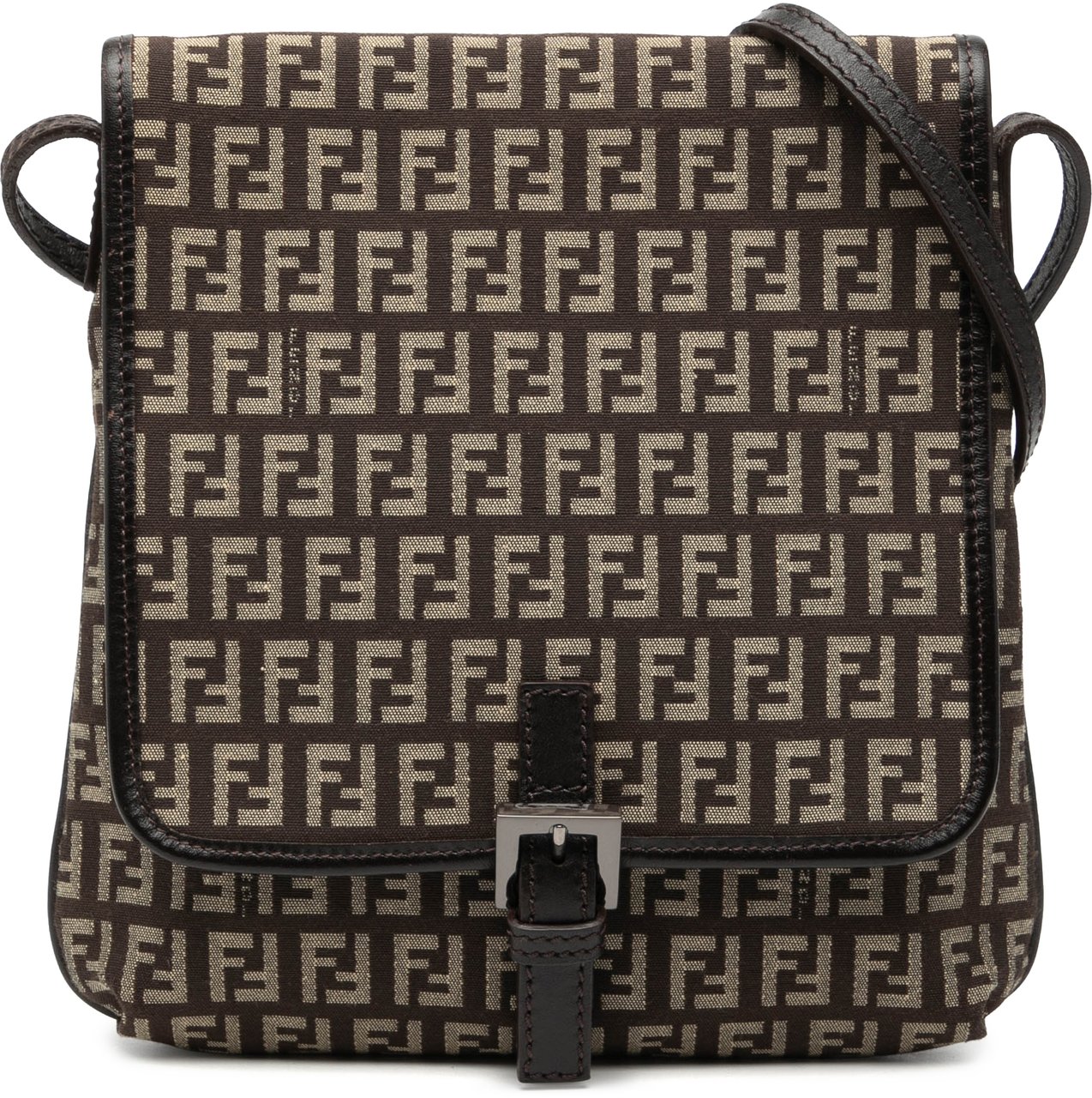 Fendi Zucchino Canvas Crossbody Bruin