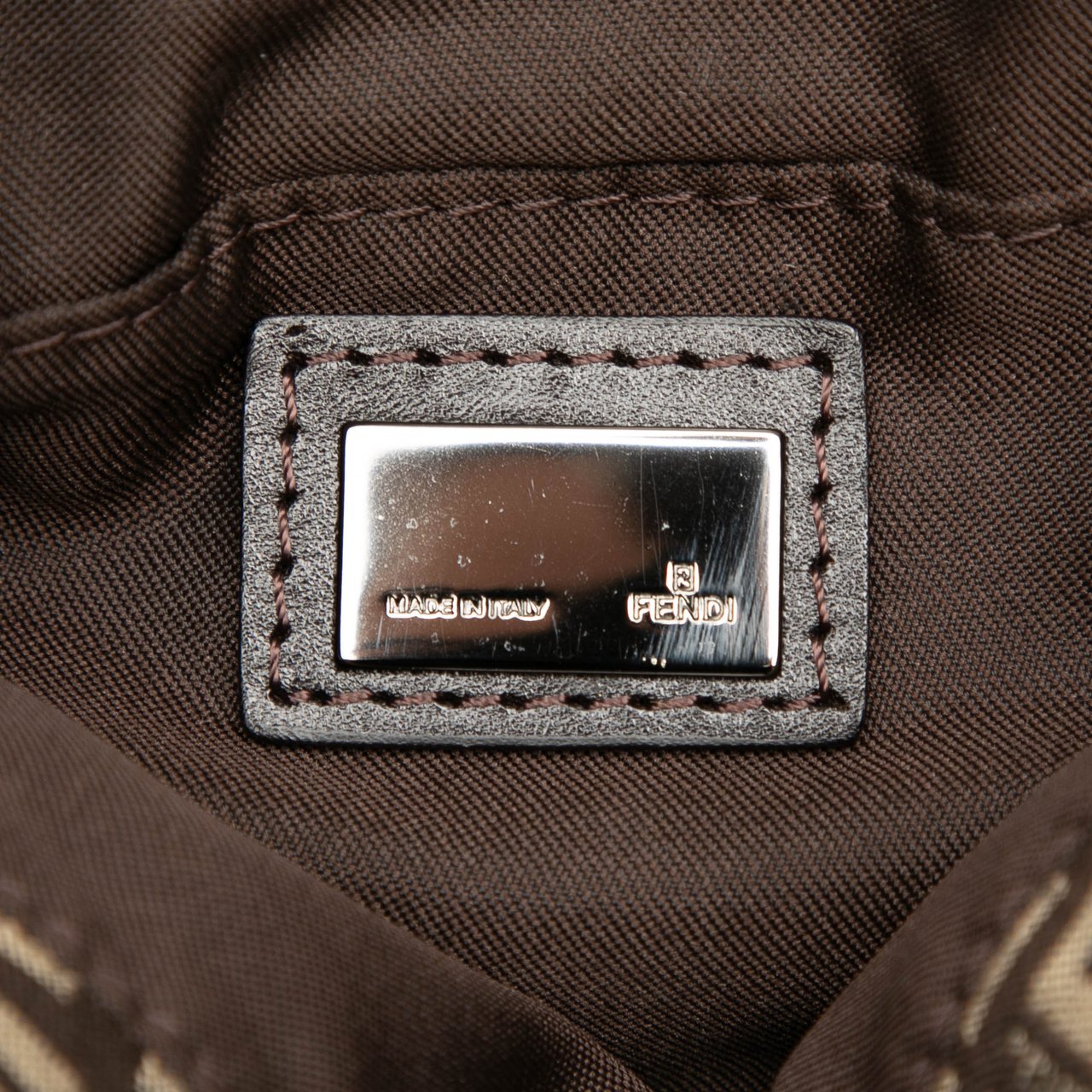 Fendi Zucchino Canvas Crossbody Bruin