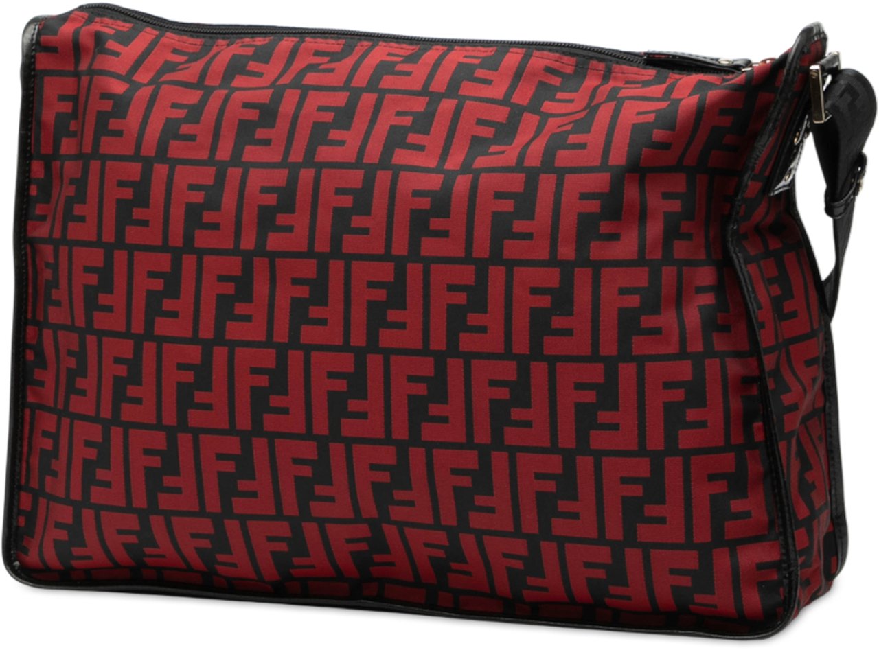 Fendi Zucca Nylon Crossbody Rood