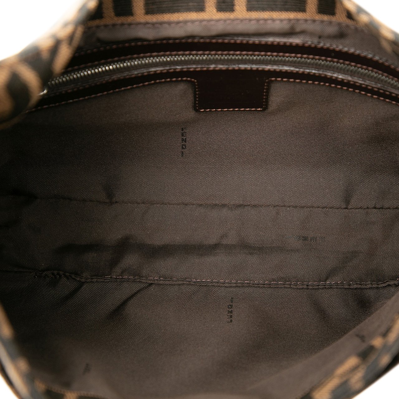 Fendi Zucca Canvas Shoulder Bag Bruin