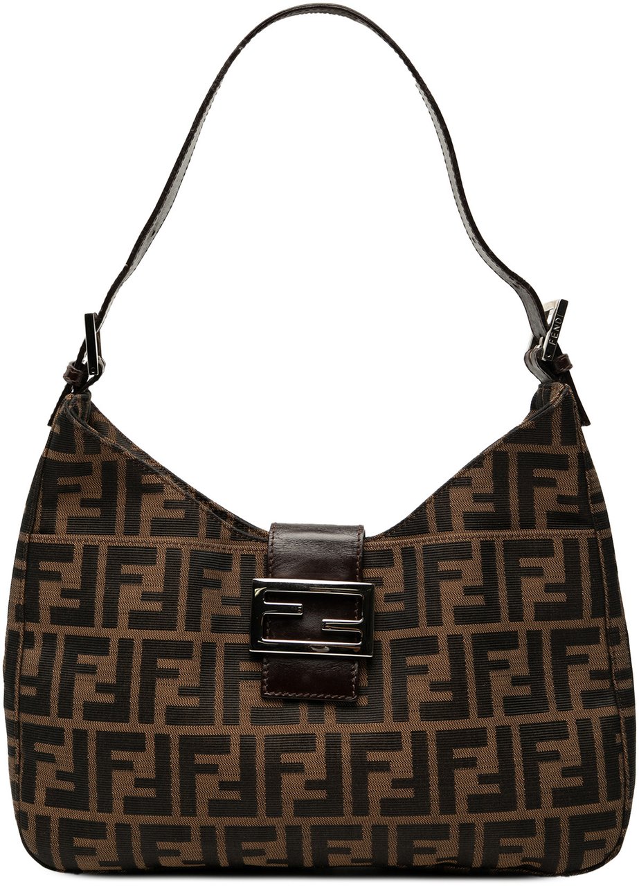 Fendi Zucca Canvas Shoulder Bag Bruin