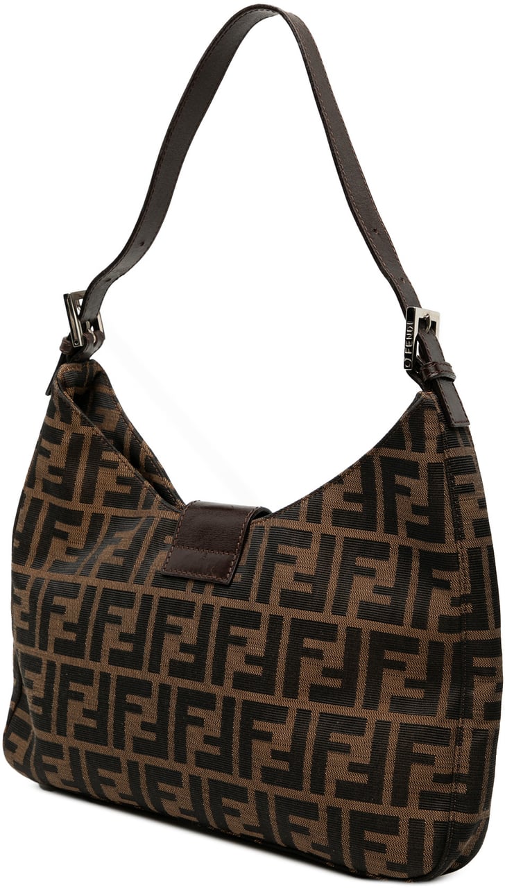 Fendi Zucca Canvas Shoulder Bag Bruin