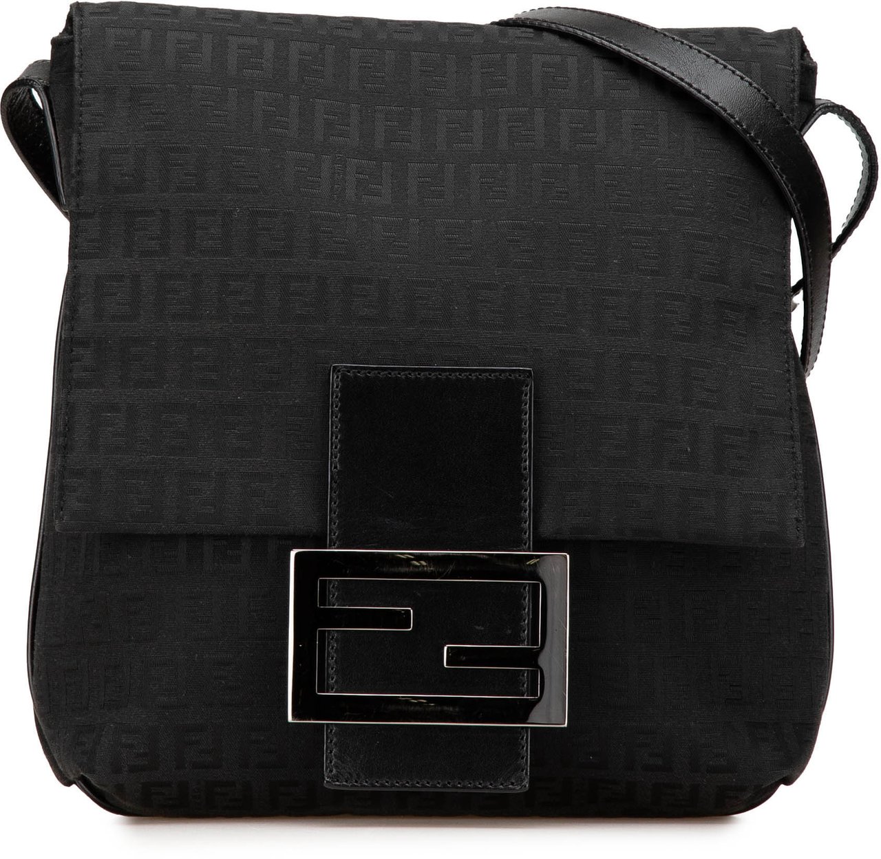 Fendi Zucchino Canvas Crossbody Zwart