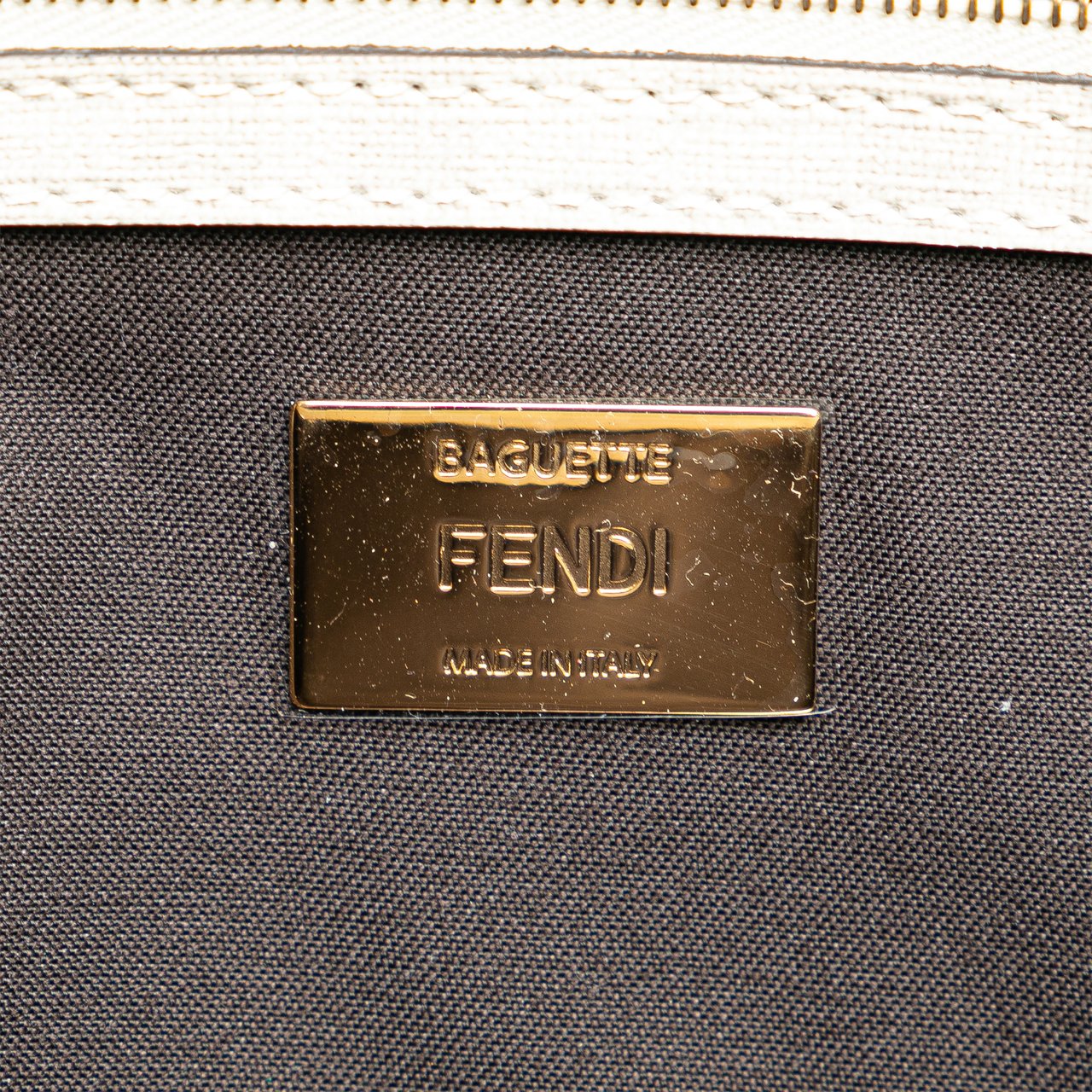 Fendi Zucca Graphic Print Coated Canvas Bikini Girls Baguette Satchel Wit