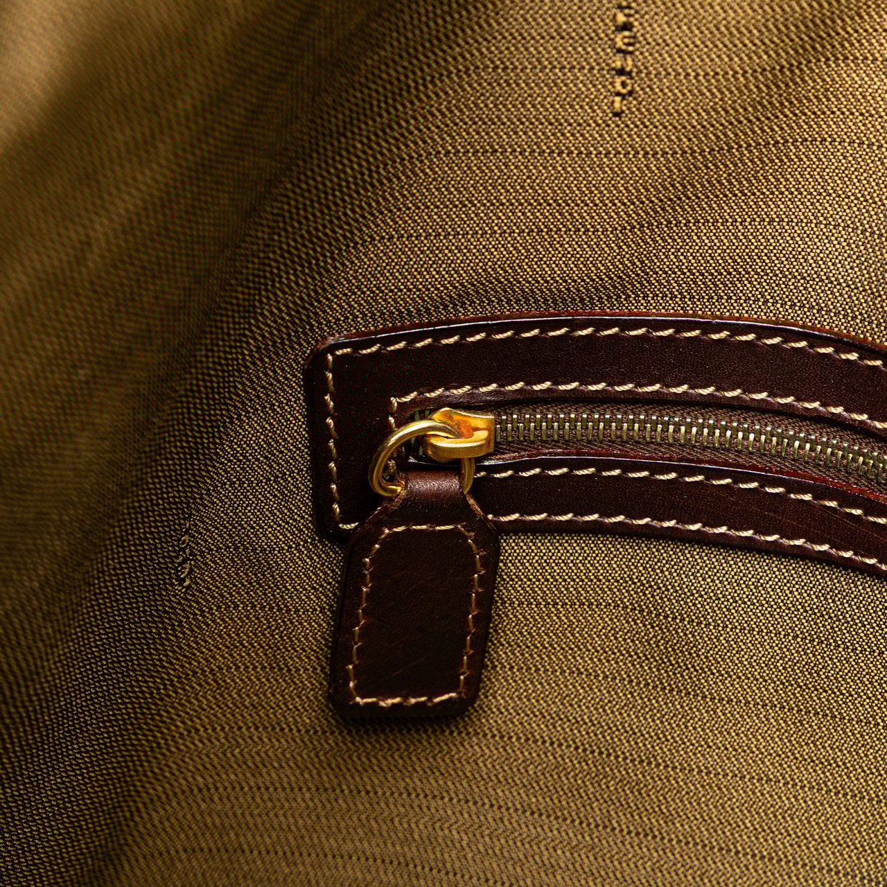 Fendi Zucca Canvas Drawstring Pouch Bruin