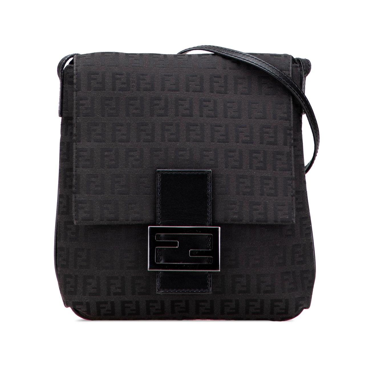 Fendi Zucchino Canvas Crossbody Zwart