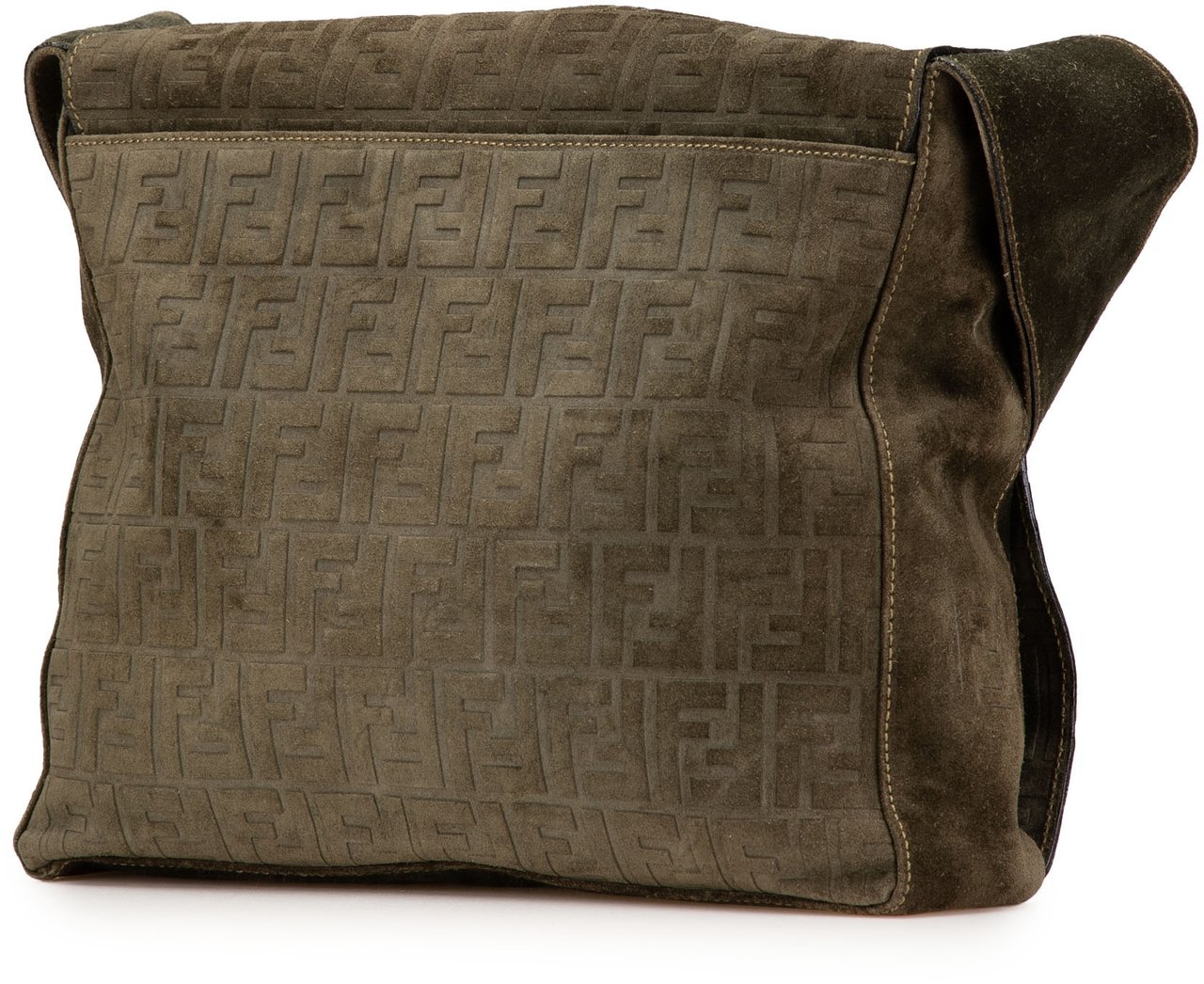 Fendi Zucca Suede Messenger Bag Bruin
