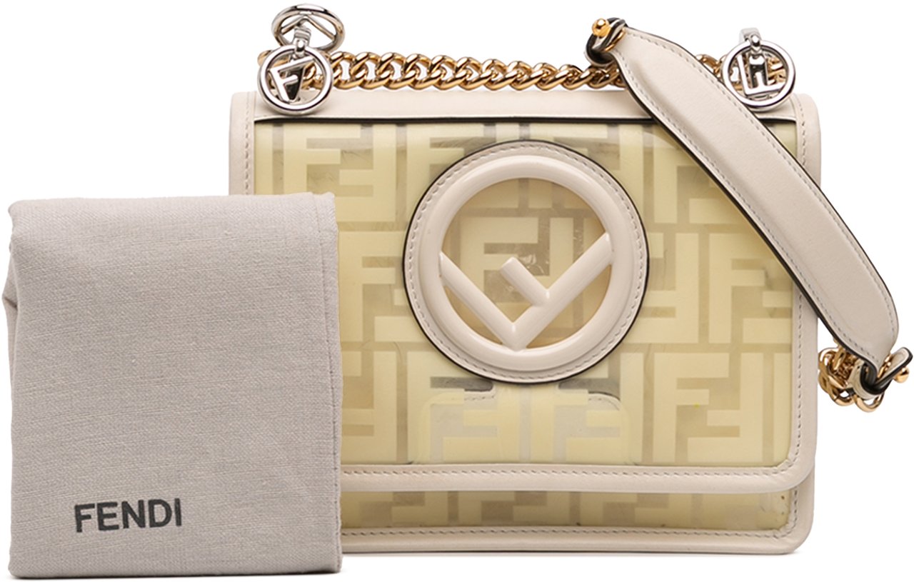 Fendi Small Zucca PVC Kan I F Crossbody Wit