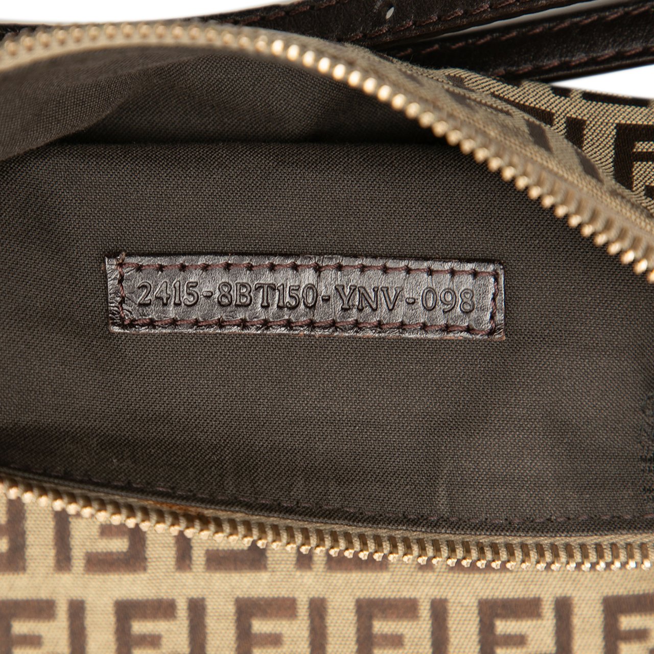 Fendi Zucchino Canvas Forever Crossbody Bruin