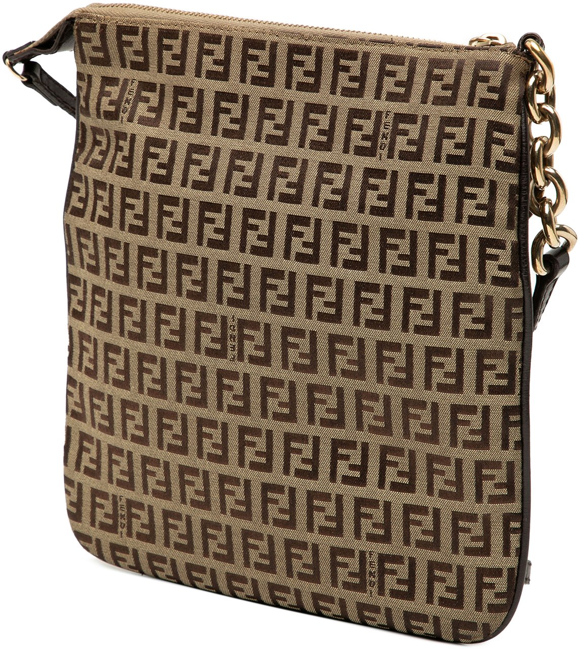 Fendi Zucchino Canvas Forever Crossbody Bruin
