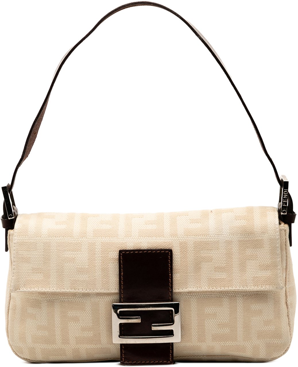 Fendi Zucca Canvas Baguette Bruin
