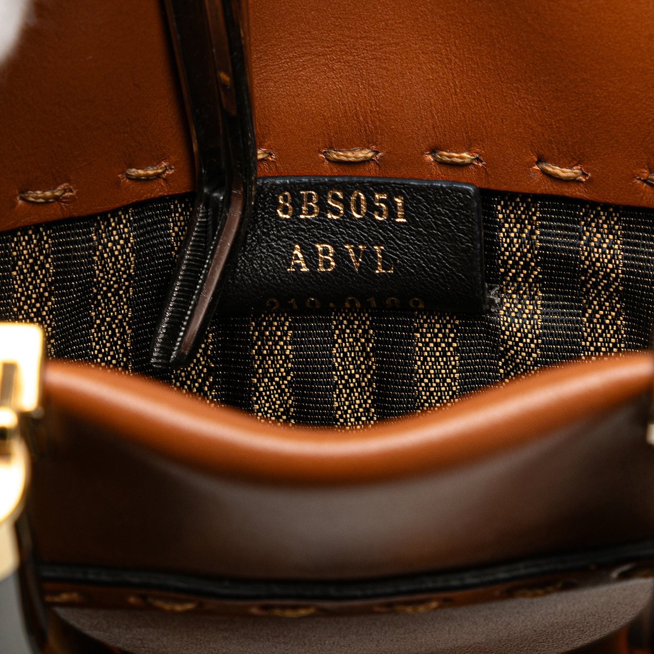 Fendi Mini Leather Sunshine Shopper Tote Bruin