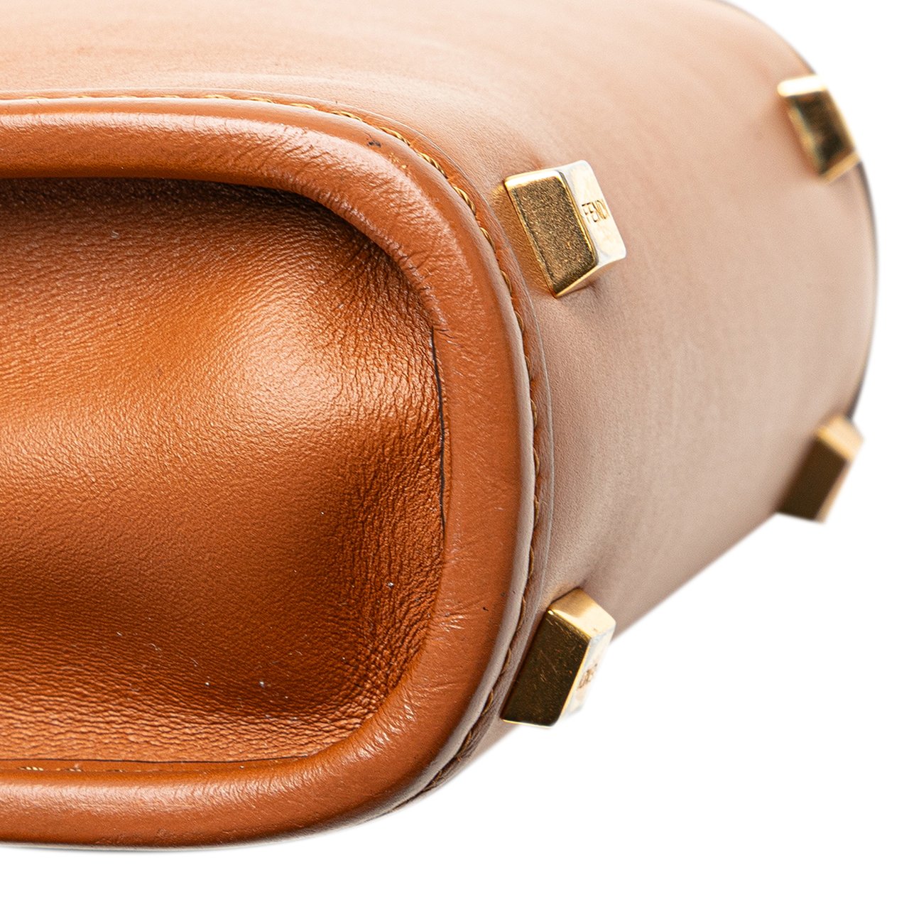 Fendi Mini Leather Sunshine Shopper Tote Bruin