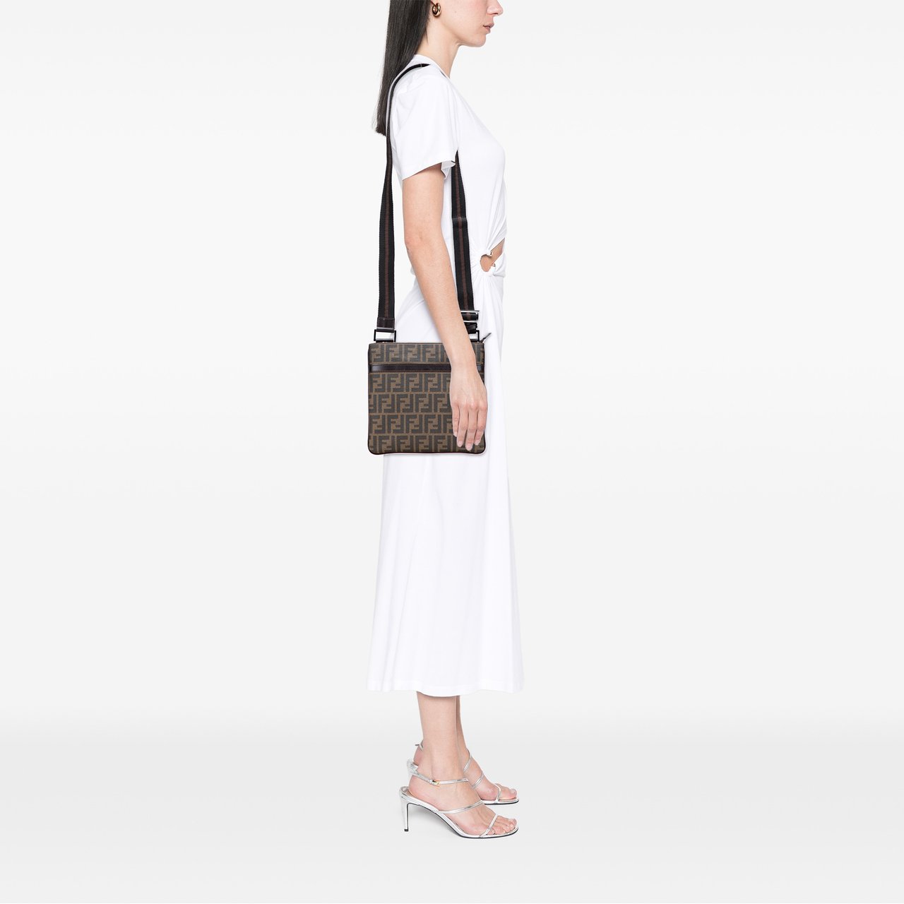 Fendi Zucca Coated Canvas Crossbody Bruin