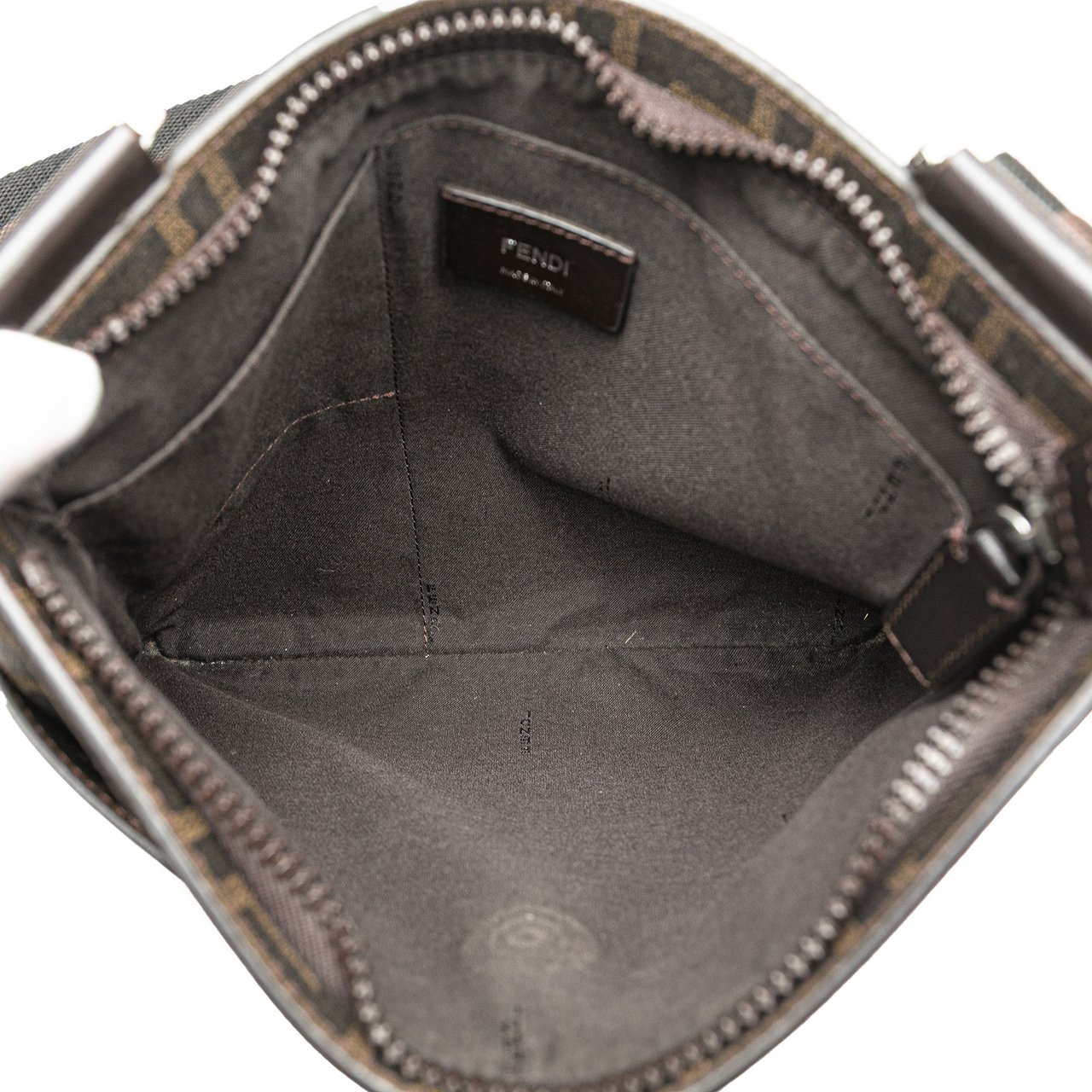 Fendi Zucca Coated Canvas Crossbody Bruin