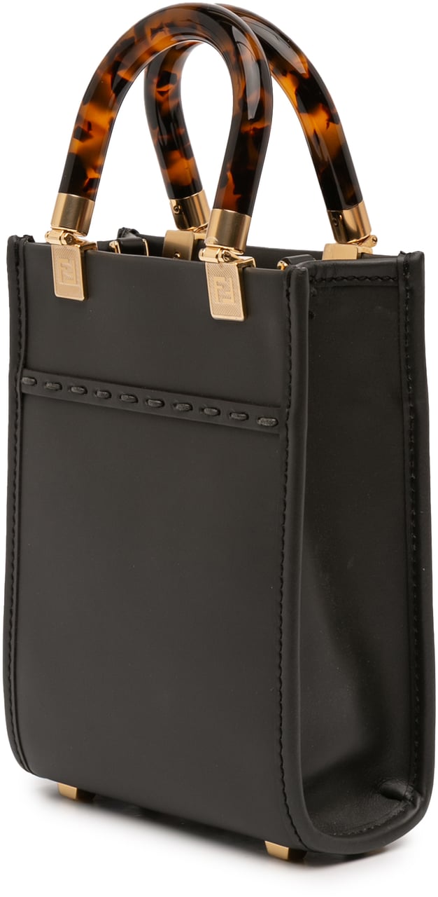 Fendi Mini Sunshine Shopper Tote Zwart