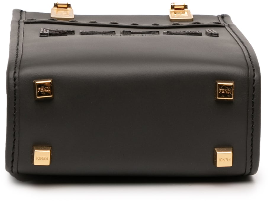 Fendi Mini Sunshine Shopper Tote Zwart