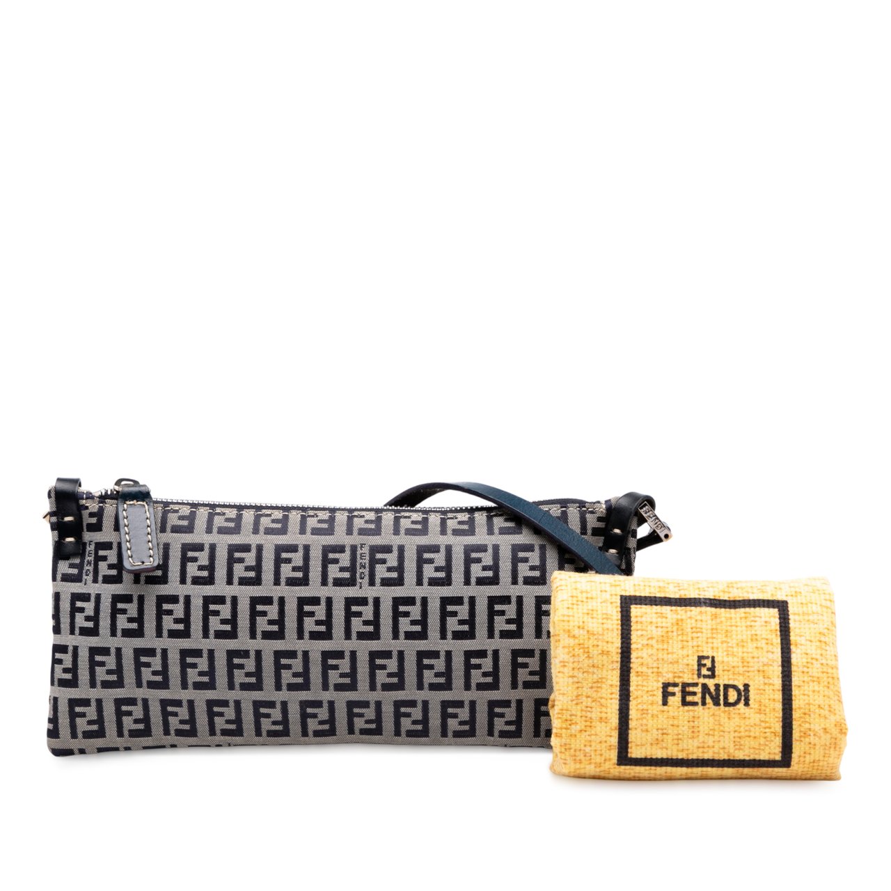 Fendi Zucchino Canvas Crossbody Grijs