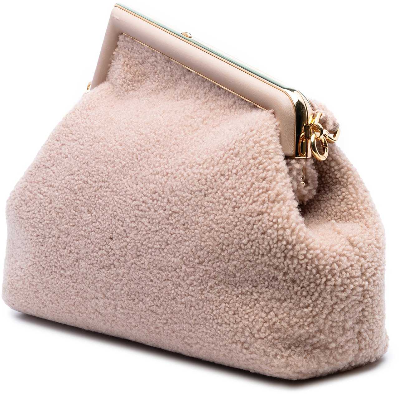 Fendi Medium Shearling Fendi First Shoulder Bag Bruin