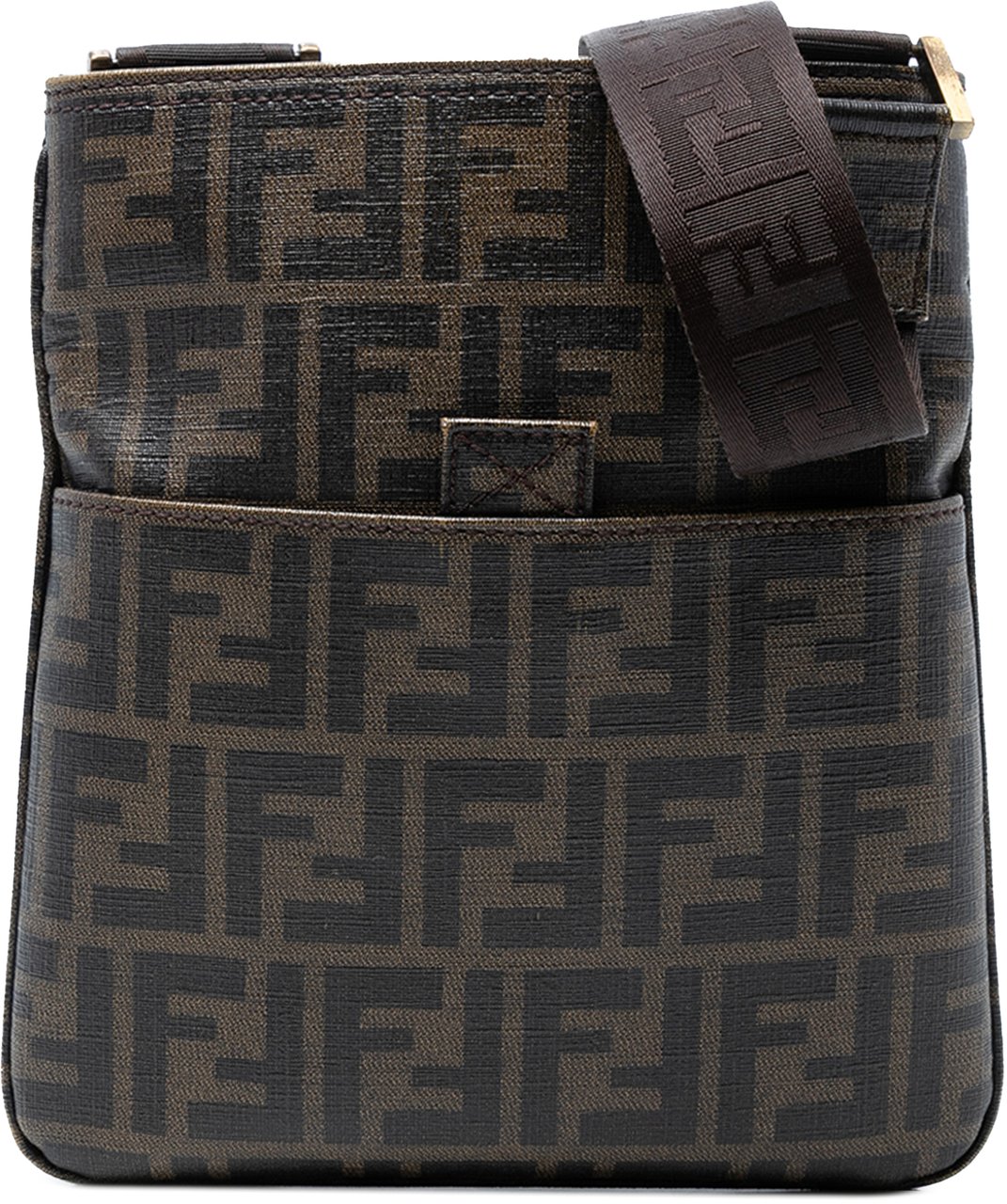 Fendi Zucca Coated Canvas Crossbody Bruin