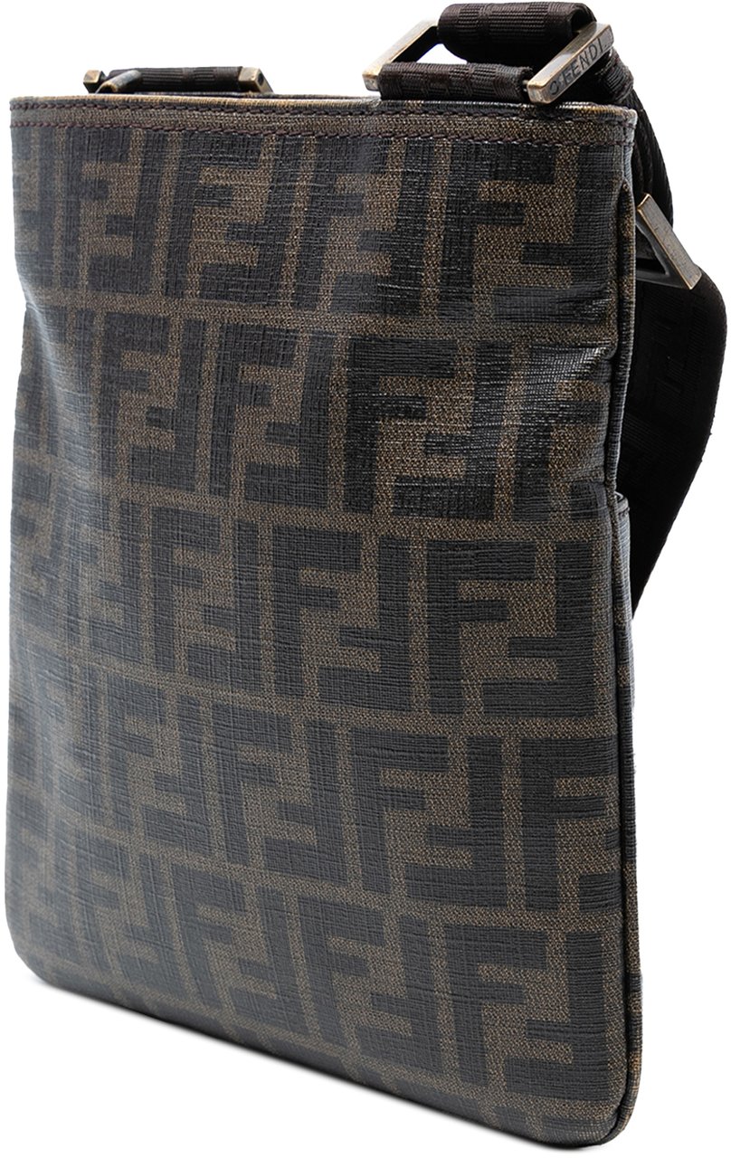 Fendi Zucca Coated Canvas Crossbody Bruin