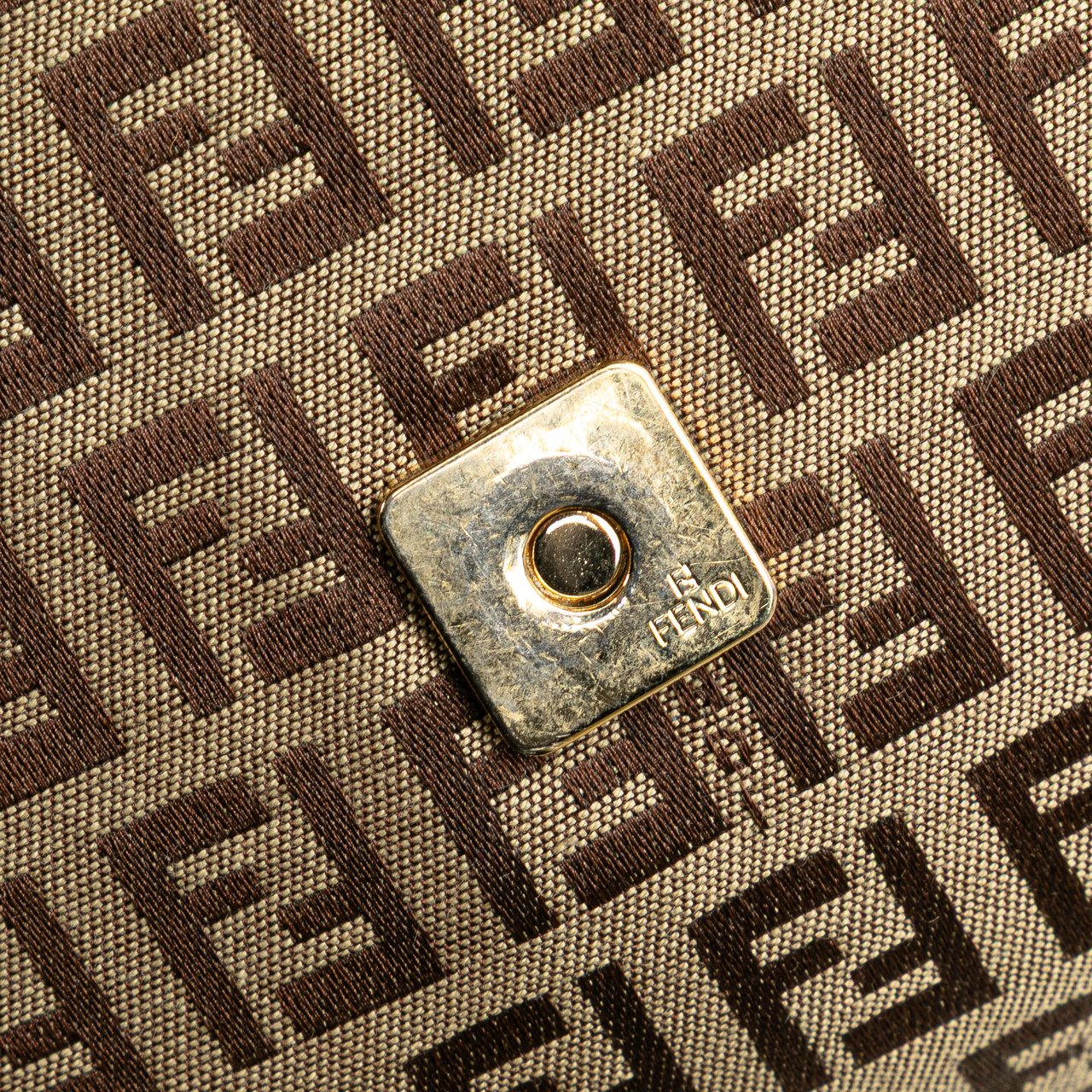 Fendi Zucchino Canvas Crossbody Bruin