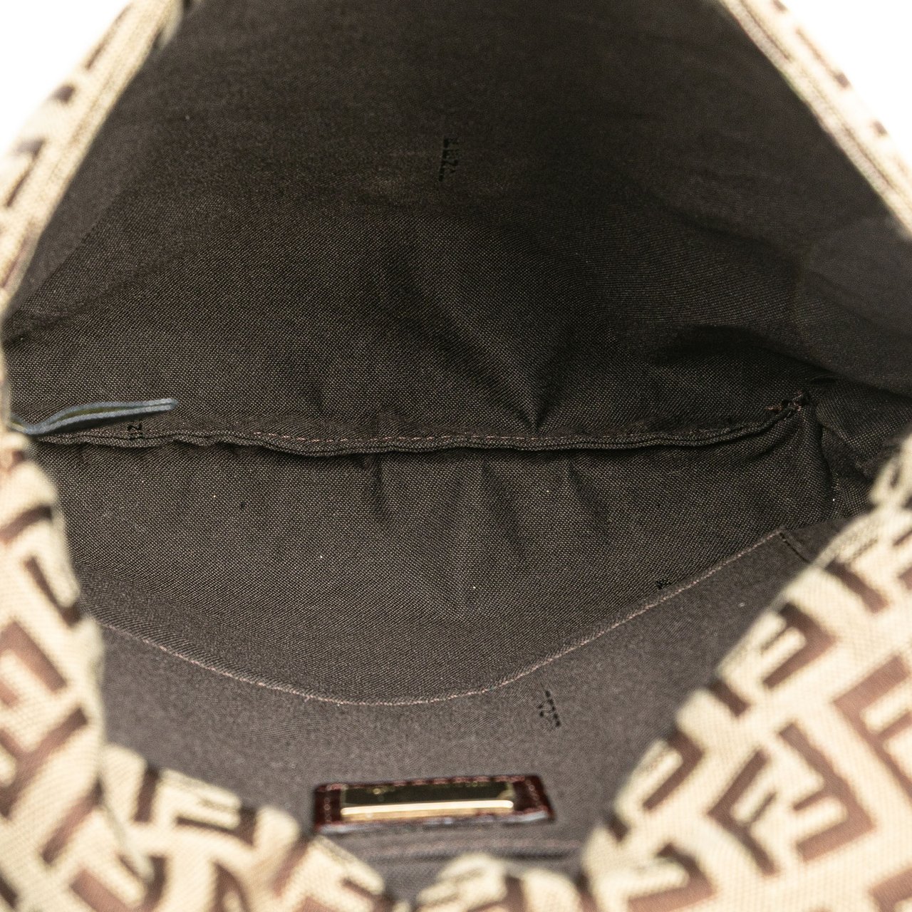 Fendi Zucchino Canvas Crossbody Bruin