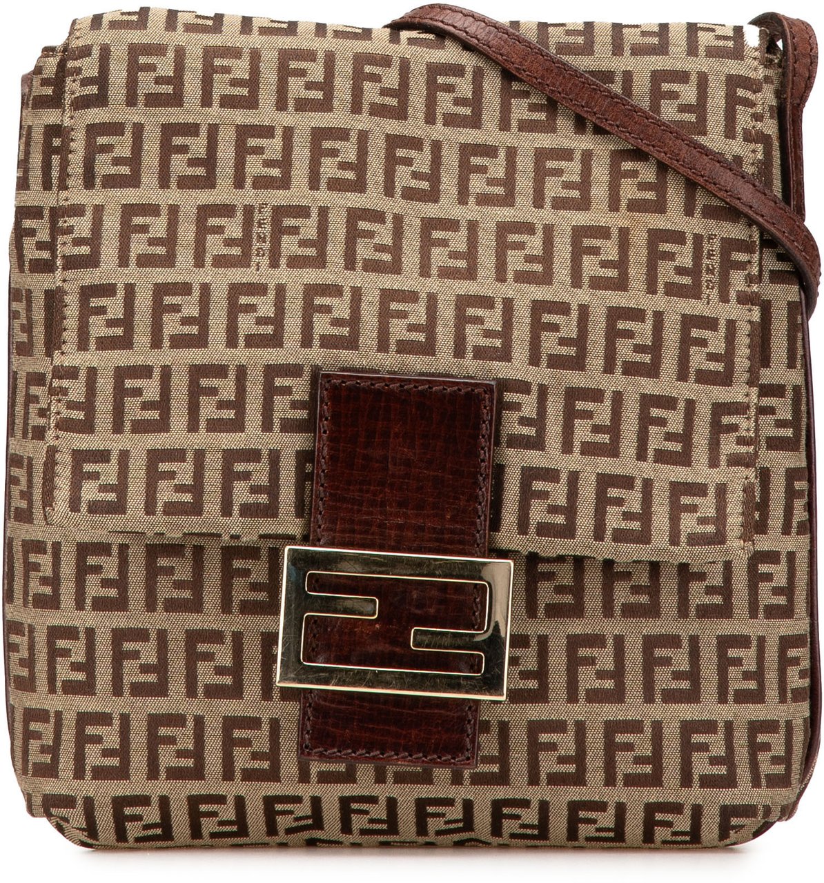 Fendi Zucchino Canvas Crossbody Bruin