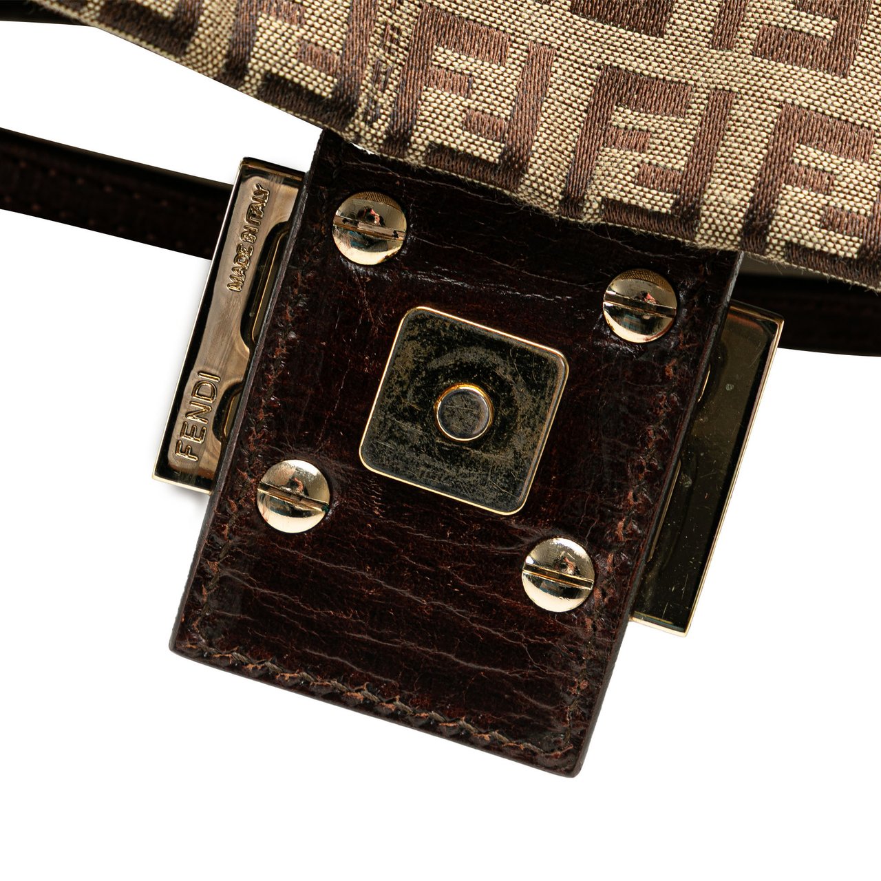Fendi Zucchino Canvas Crossbody Bruin