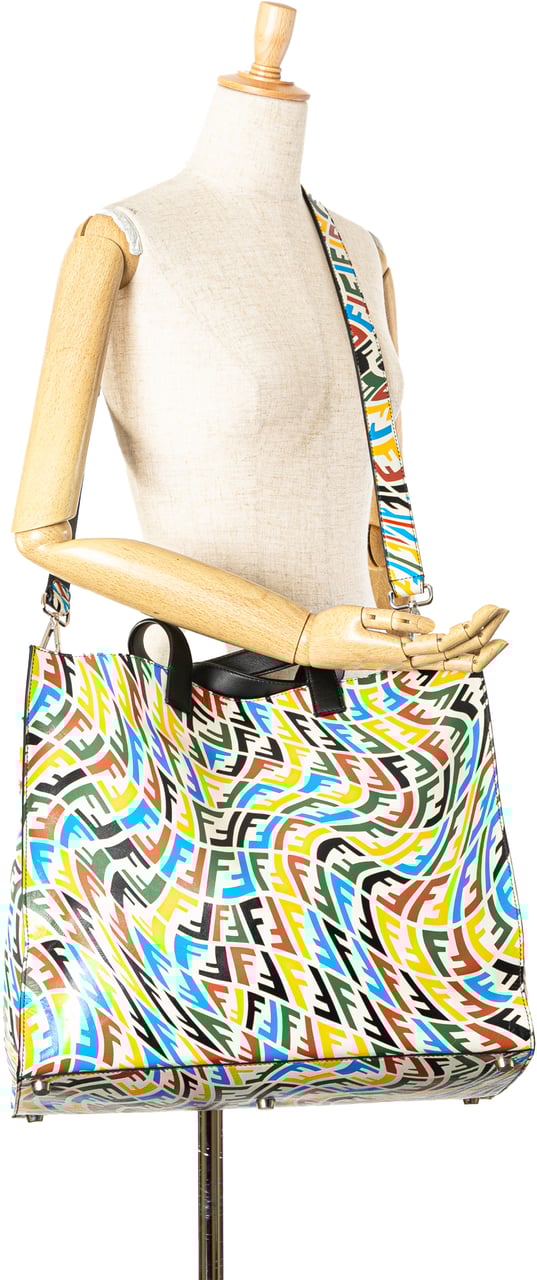 Fendi Sarah Coleman Leather Vertigo Shopper Tote Wit