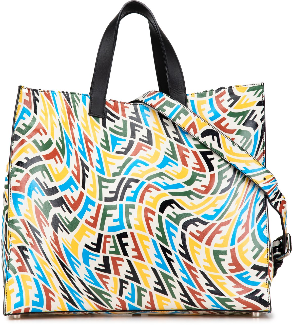 Fendi Sarah Coleman Leather Vertigo Shopper Tote Wit