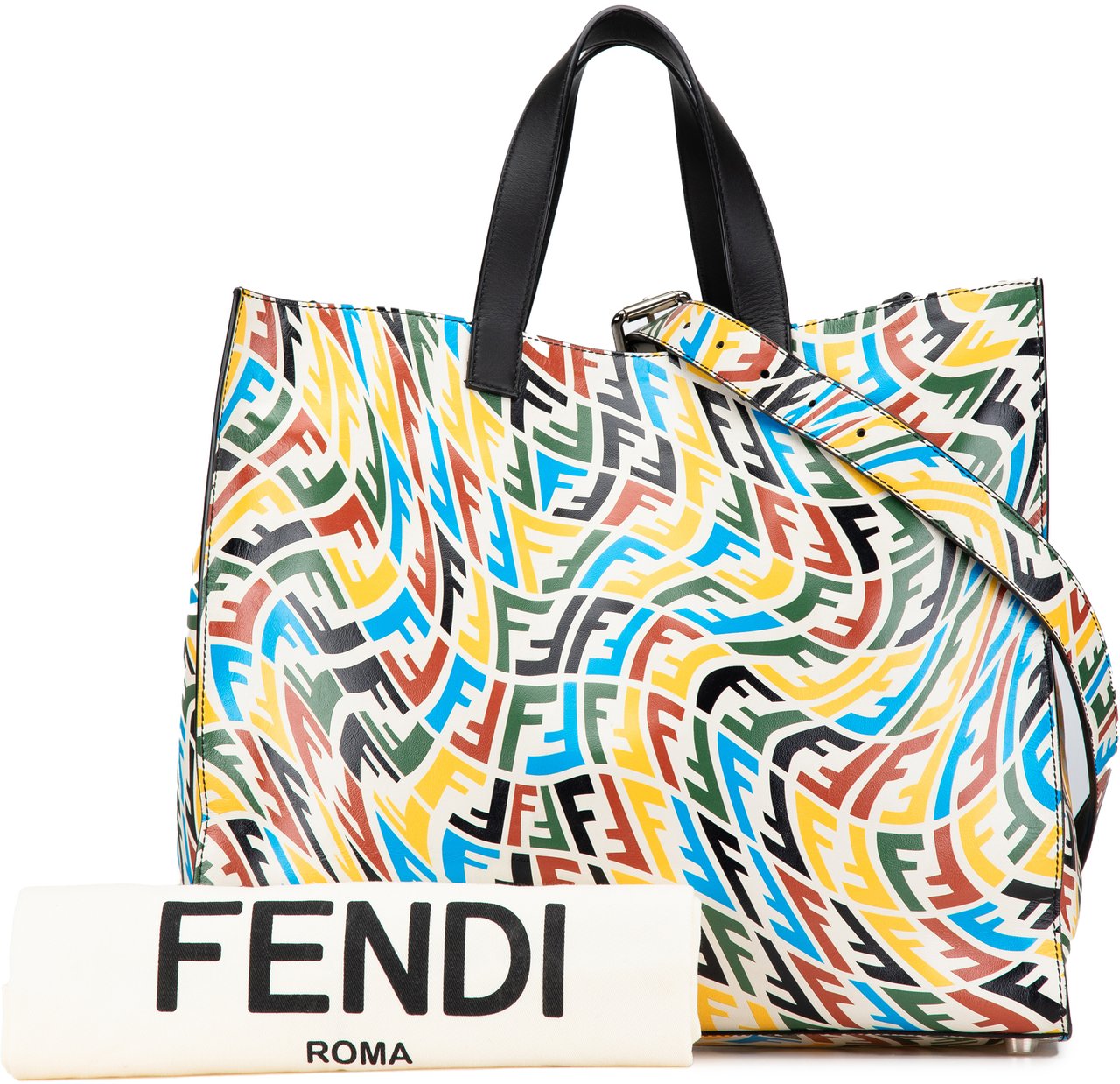 Fendi Sarah Coleman Leather Vertigo Shopper Tote Wit