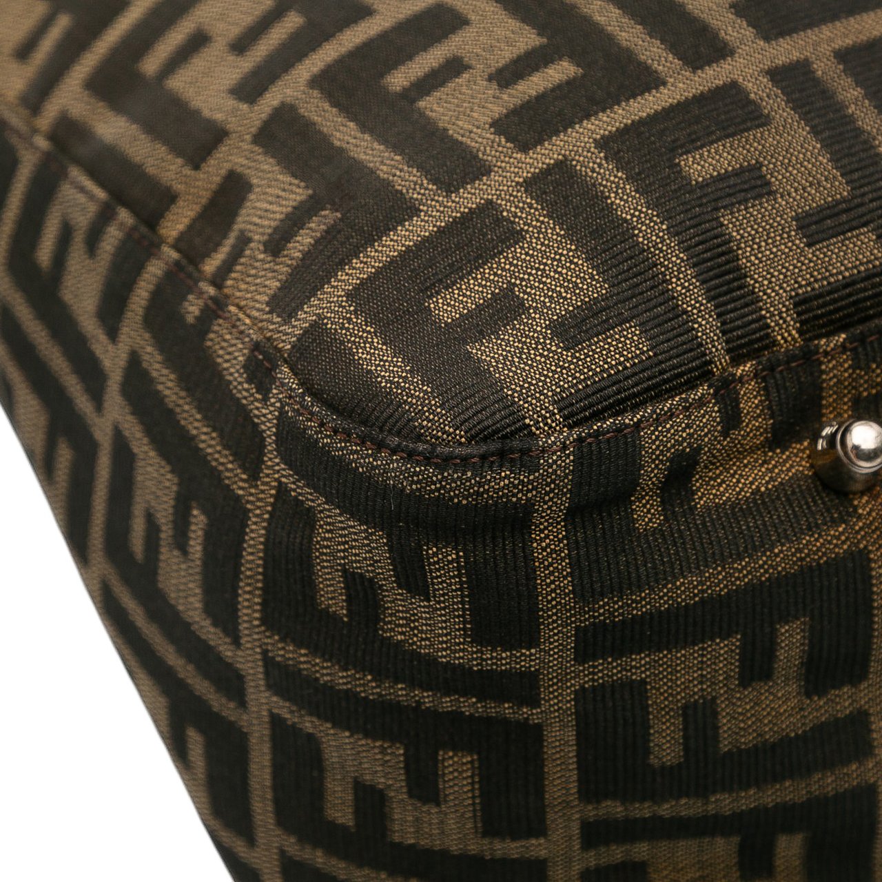 Fendi Large Zucca Canvas Twins Tote Bruin