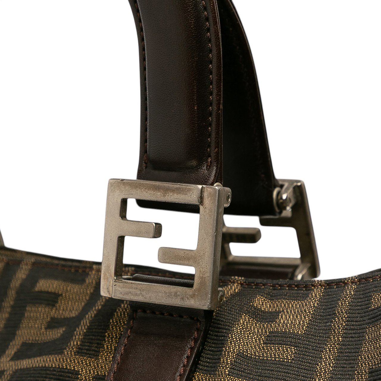 Fendi Large Zucca Canvas Twins Tote Bruin