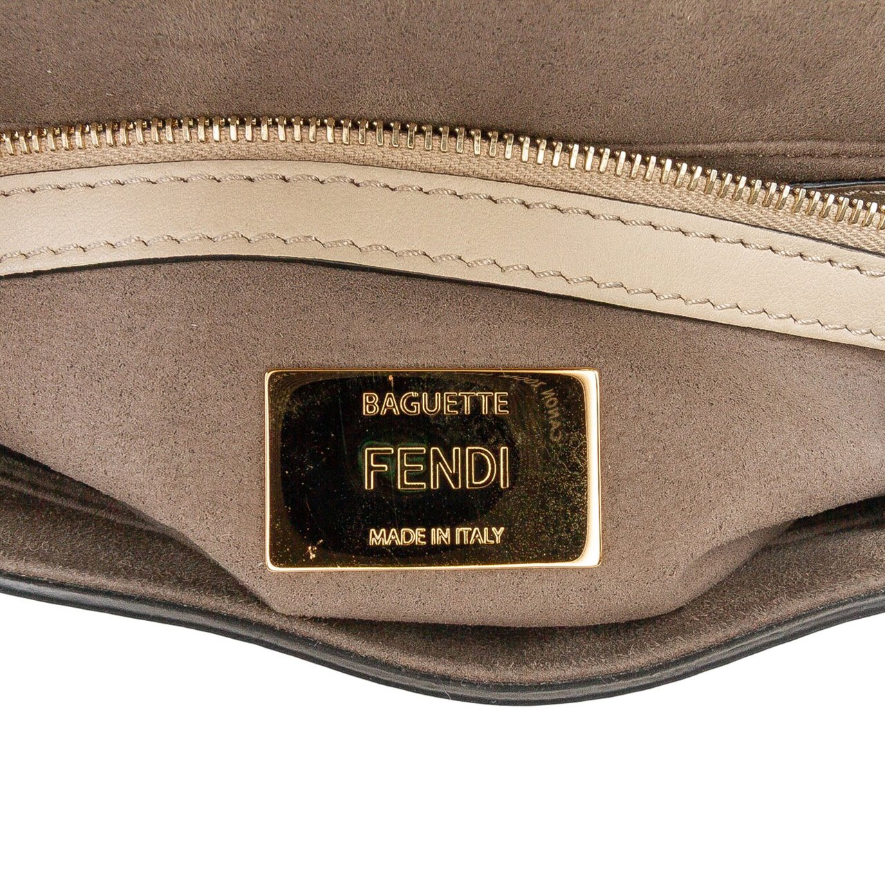 Fendi Medium Calfskin Flip Baguette Bruin