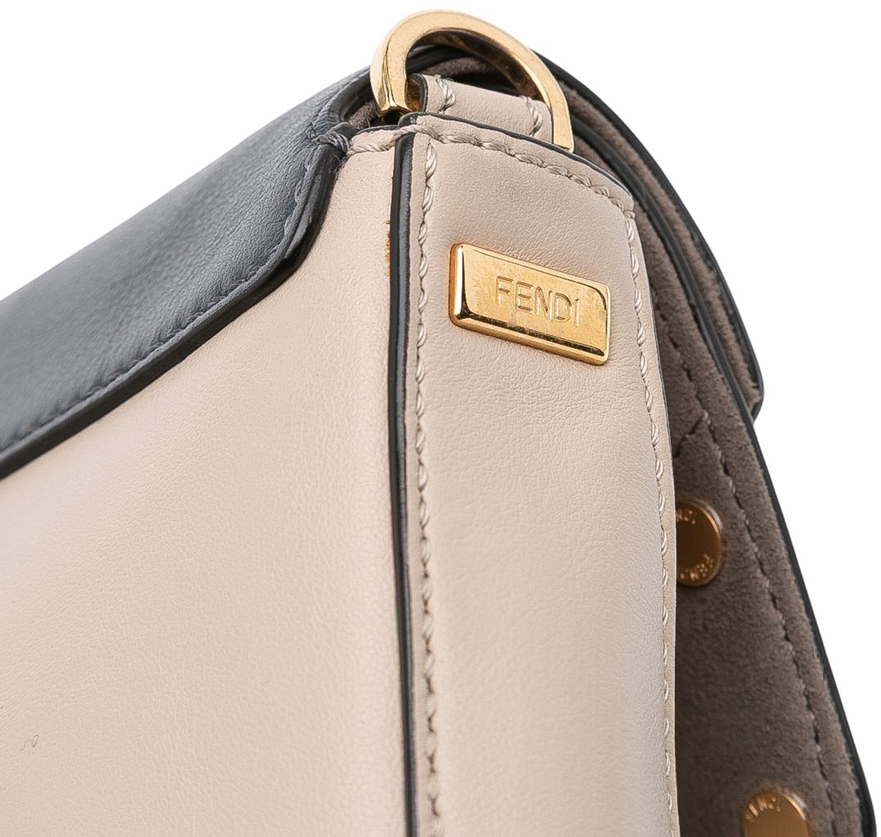 Fendi Medium Calfskin Flip Baguette Bruin